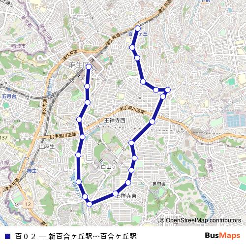 百０２ bus Line Map