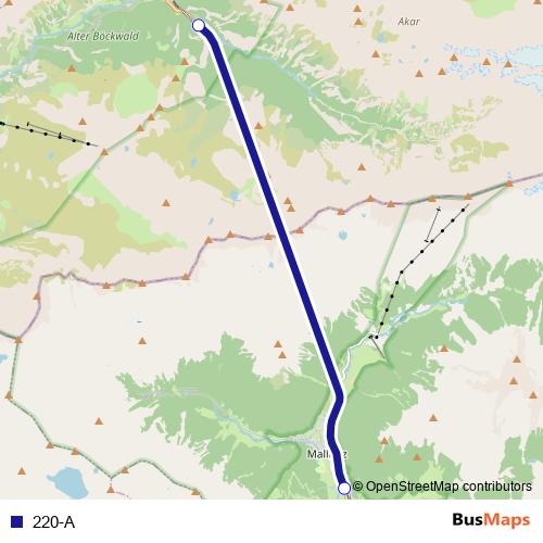 220-A rail Line Map