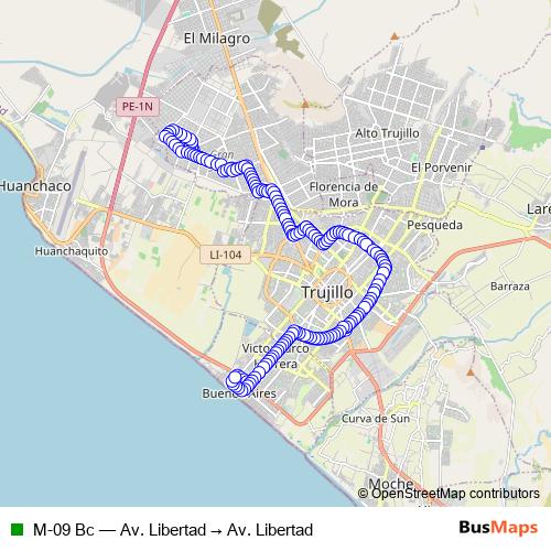 M-09 Bc bus Line Map