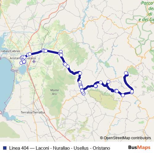 Linea 404 bus Line Map