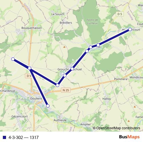 4-3-302 bus Line Map