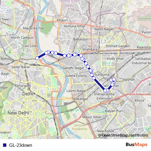 GL-23down bus Line Map