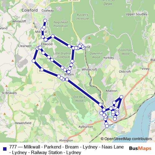777 bus Line Map