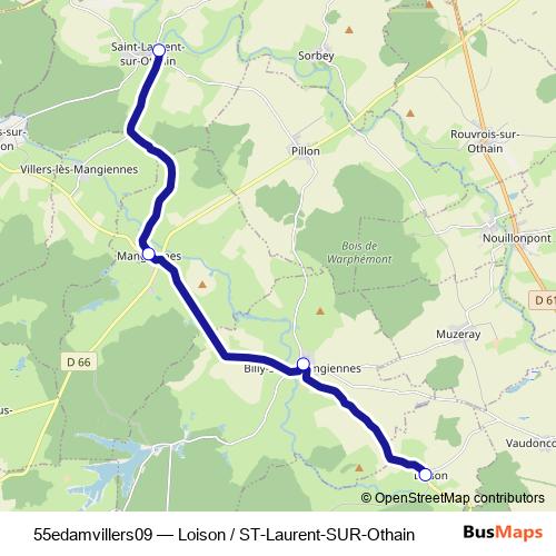 55edamvillers09 bus Line Map