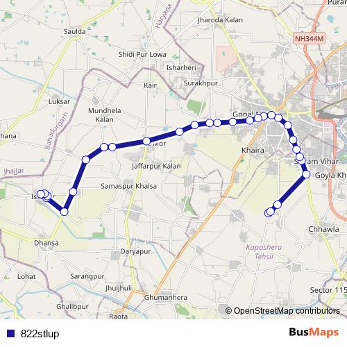 822stlup bus Line Map