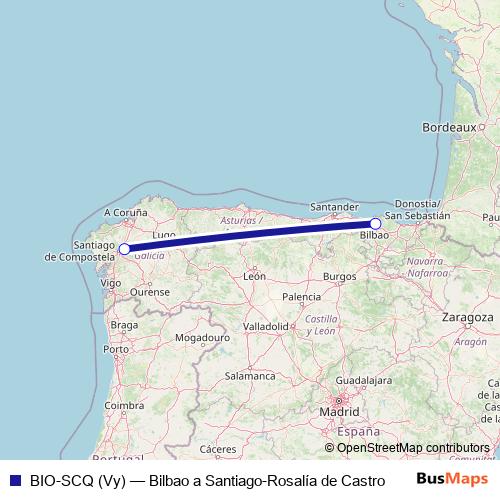 BIO-SCQ (Vy) air Line Map