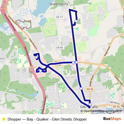 Shopper bus Line Map