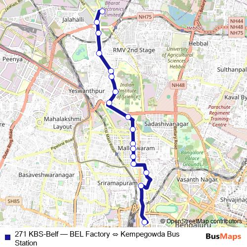 271 KBS-Belf bus Line Map