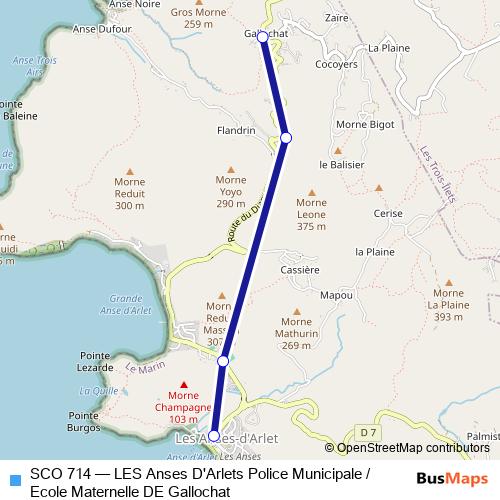 SCO 714 bus Line Map