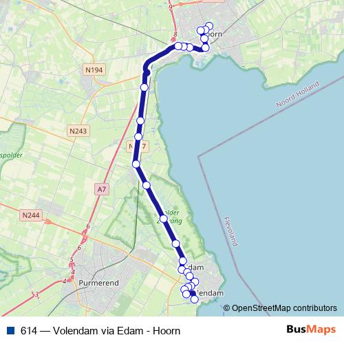 614 bus Line Map