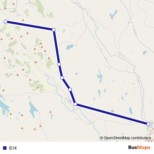 614 bus Line Map