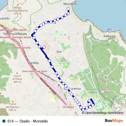 614 bus Line Map