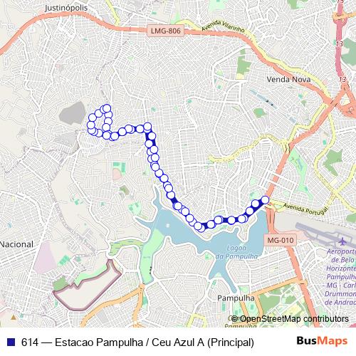 614 bus Line Map