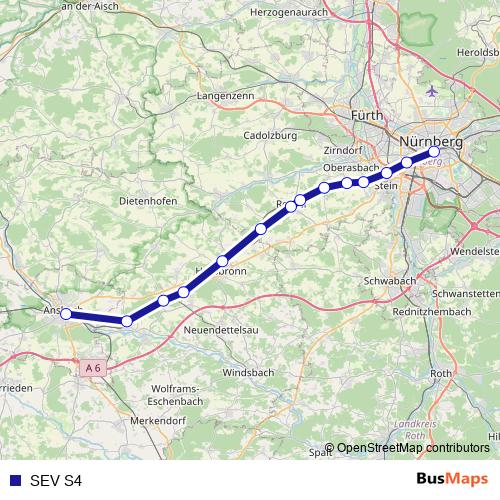 SEV S4 rail Line Map