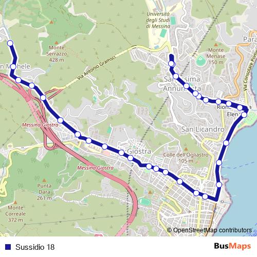 Sussidio 18 bus Line Map