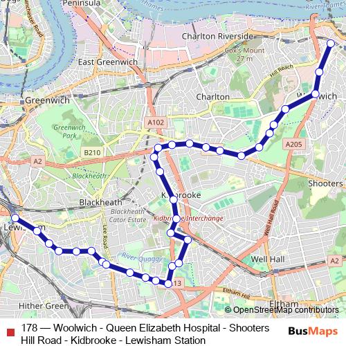 178 bus Line Map