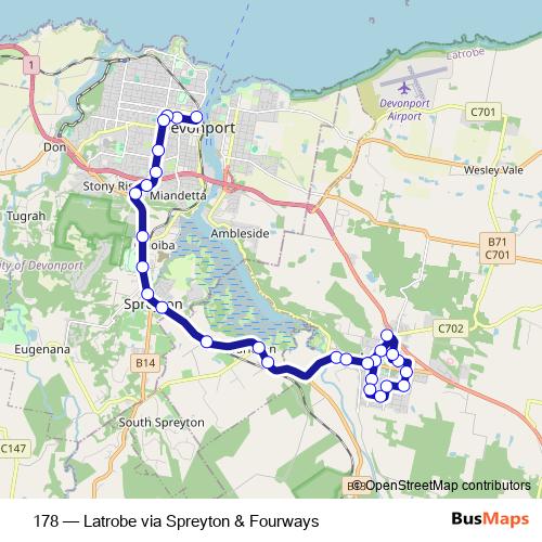 178 bus Line Map