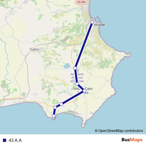 43 A A bus Line Map