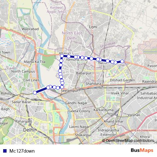 Mc127down bus Line Map