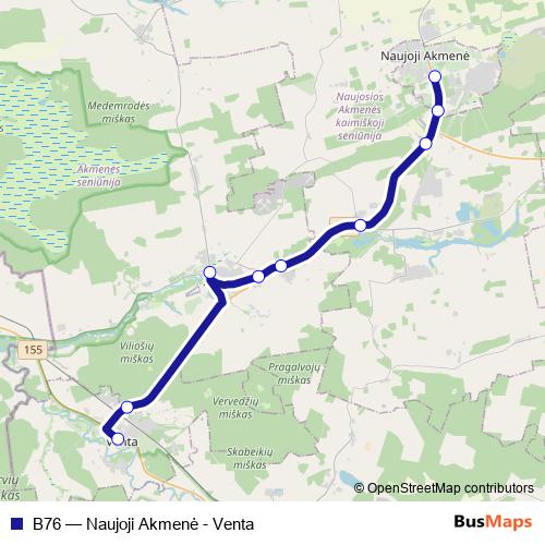 B76 bus Line Map