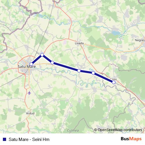 Satu Mare - Seini Hm rail Line Map