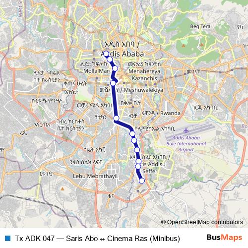 Tx ADK 047 bus Line Map