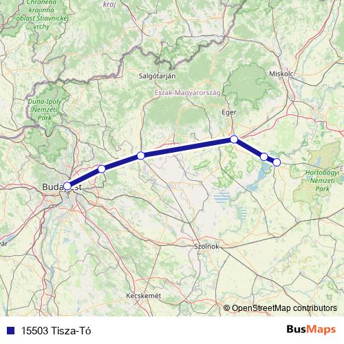 15503 Tisza-Tó rail Line Map
