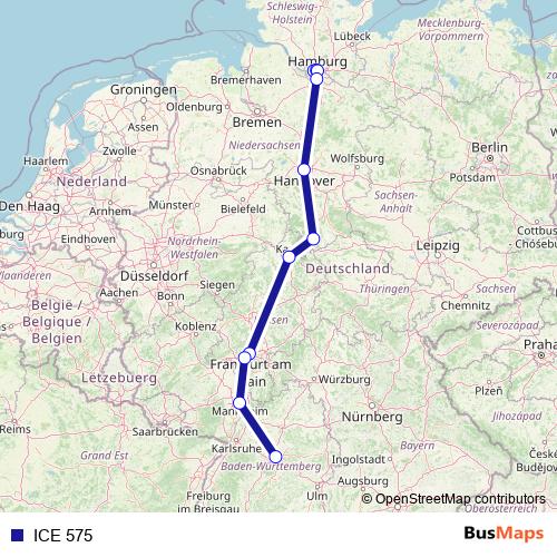 ICE 575 rail Line Map