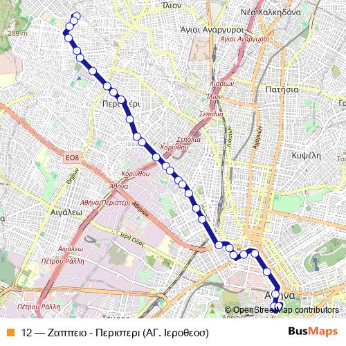 12 trolleybus Line Map