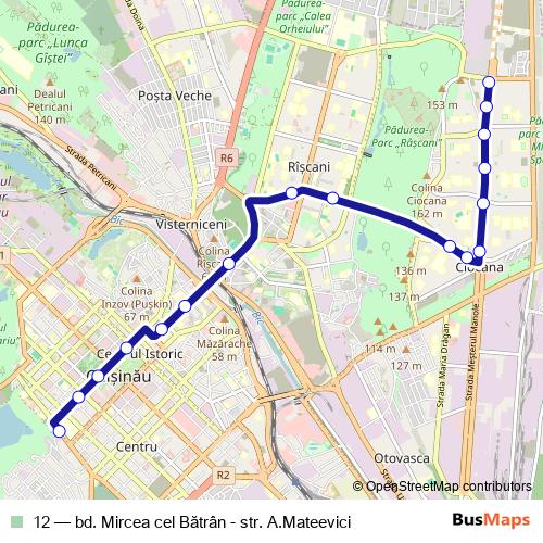 12 trolleybus Line Map