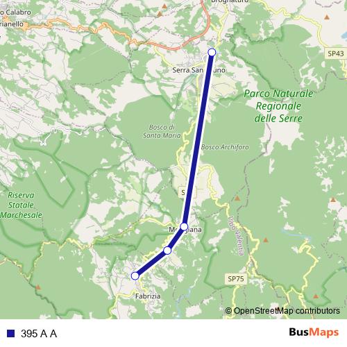 395 A A bus Line Map