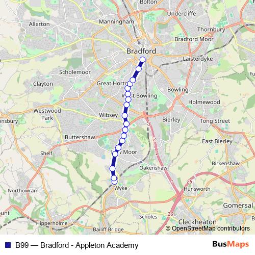 B99 bus Line Map