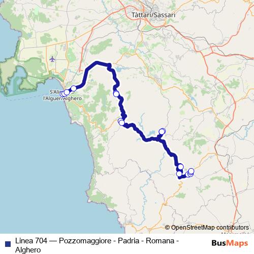 Linea 704 bus Line Map