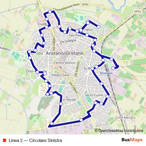 Linea 2 bus Line Map