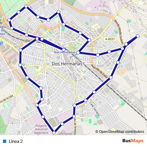 Linea 2 bus Line Map