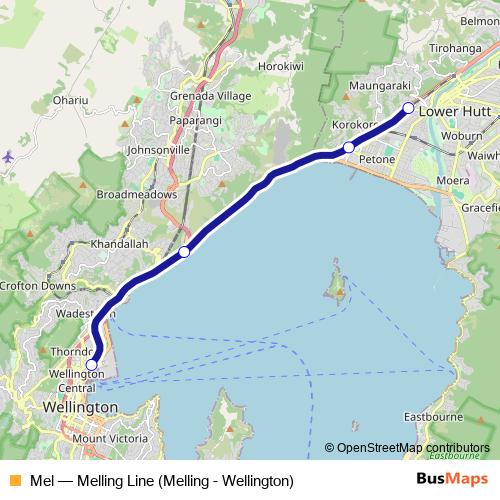 Mel rail Line Map