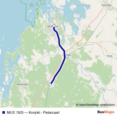 MUS 1925 rail Line Map
