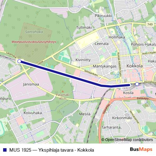 MUS 1925 rail Line Map