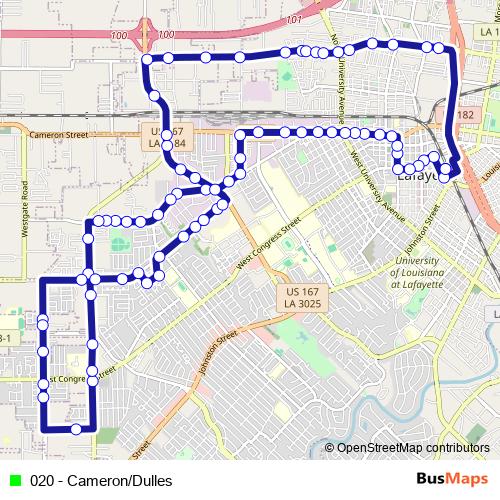 020 - Cameron/Dulles bus Line Map