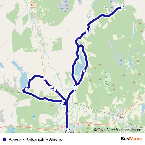 Alavus - Kätkänjoki - Alavus bus Line Map