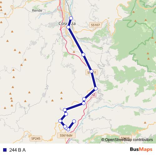 244 B A bus Line Map