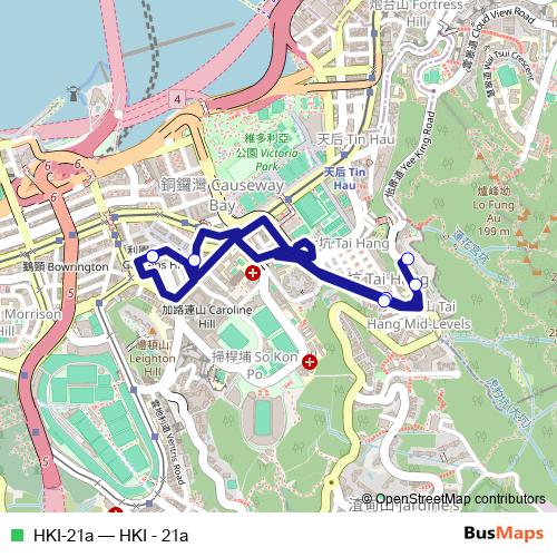 HKI-21a bus Line Map