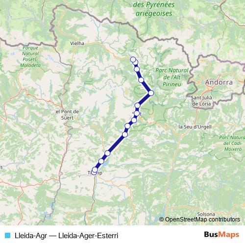 Lleida-Agr bus Line Map