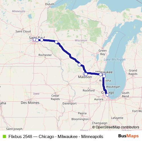Flixbus 2548 bus Line Map