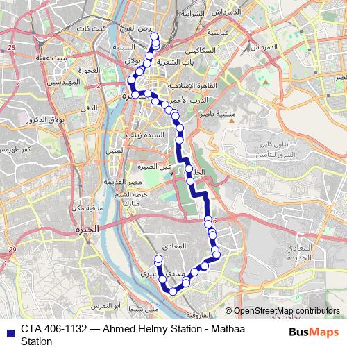 CTA 406-1132 bus Line Map