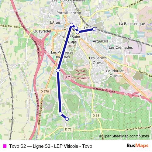 Tcvo S2 bus Line Map
