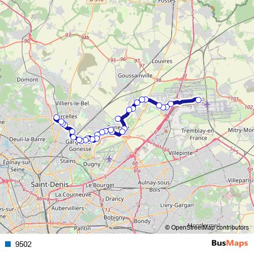 9502 bus Line Map