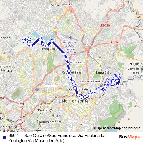 9502 bus Line Map