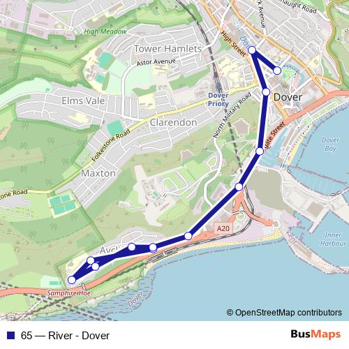 65 bus Line Map