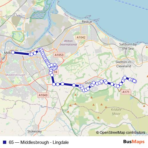 65 bus Line Map